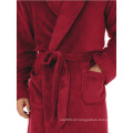 Mens Shawl Gollar Fleece Bathrobe